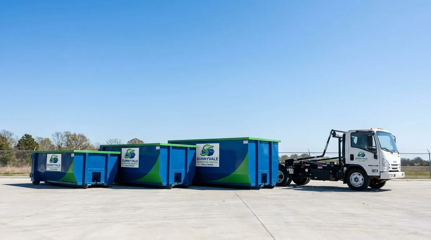 Range of dumpster sizes from Sunnyvale Dumpster Rental Solutions in Sunnyvale, CA